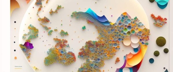 een abstracte weergave van een trendcartogram